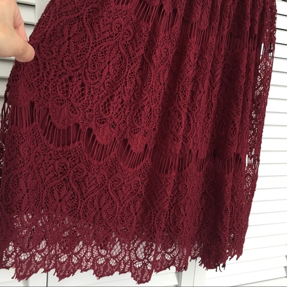 Alfred State Lace Dress Maroon Color Size S - Picture 3 of 11